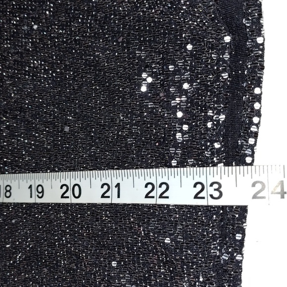 ZARA Silver Grey Sequin Metallic Long Sleeve Top With Knot size small - Picture 6 of 8